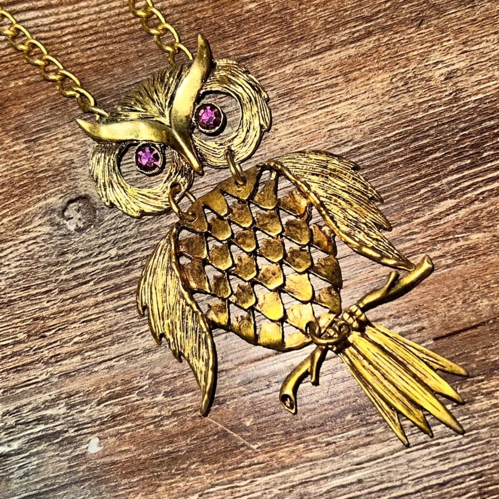 1960s Owl Pendant Vintage Necklace